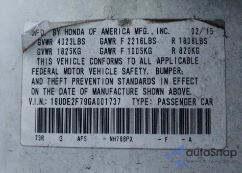 2016 Acura Ilx Premium Package/Technology Plus Package from USA, damaged, VIN 19UDE2F79GA001737